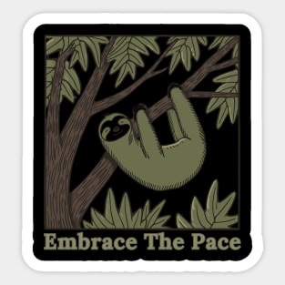Embrace The Pace Sloth Design Sticker